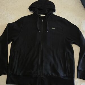 Lacoste Sport Full-Zip Black Hoodie, Size 3X (Measures Like An XL)